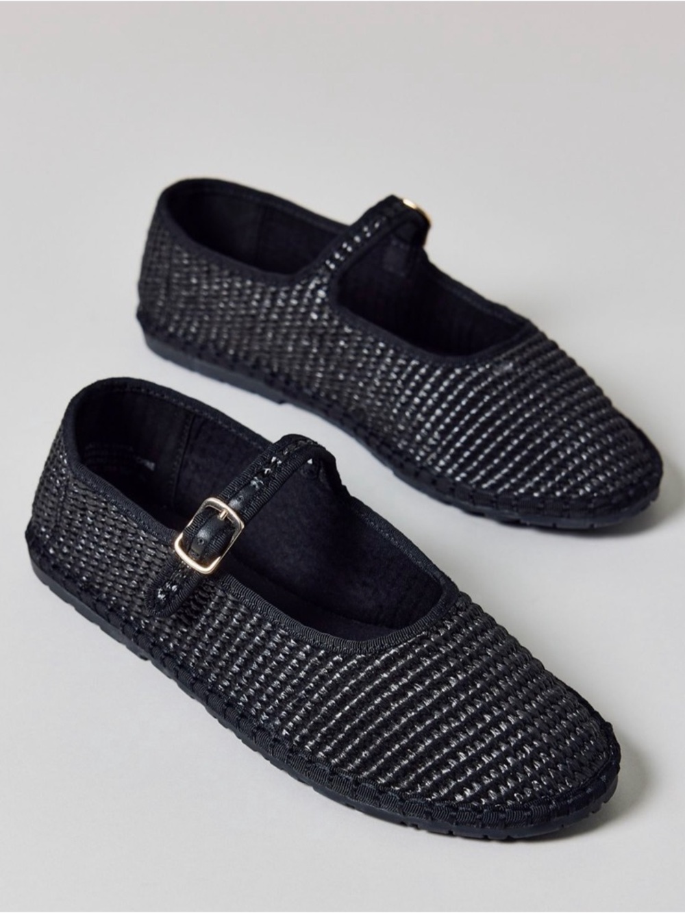 Urban Outfitters Madeline Woven Raffia Mary Jane Ballet Flats NWT